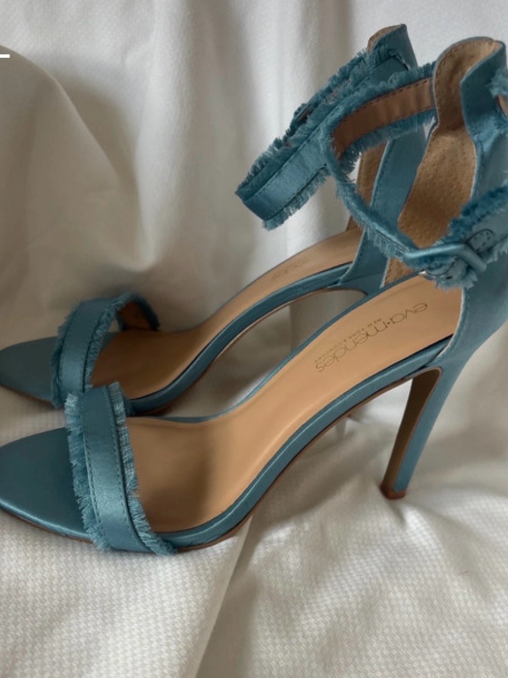 Eva Mendes Elegant Teal Ankle-Strap Stiletto Sandals